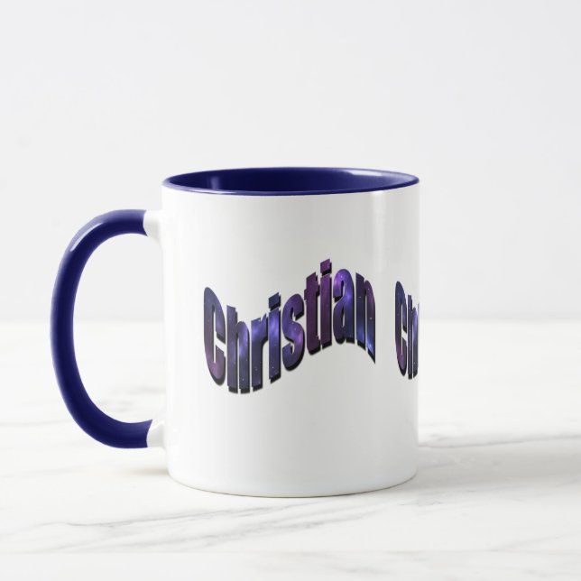 Blue Christian Name Logo, Mug (Left)