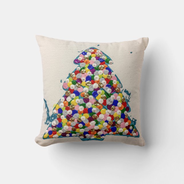 Blue Christmas 16 x 16 Poly Throw Pillow (Front)