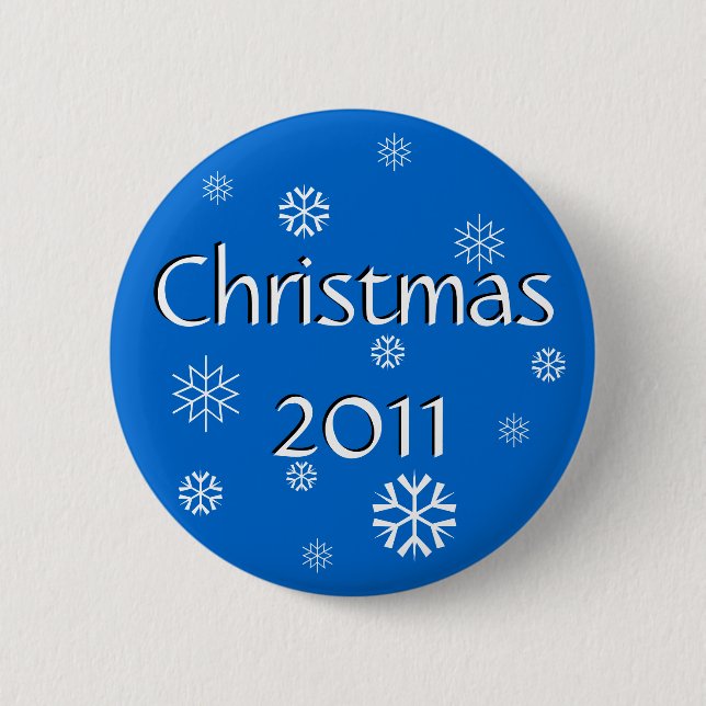 Blue Christmas 2011 6 Cm Round Badge (Front)