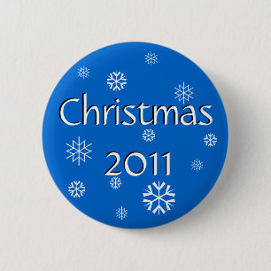 Blue Christmas 2011 6 Cm Round Badge