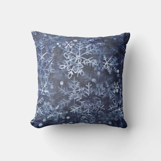 blue Christmas American MoJo Pillow (Front)