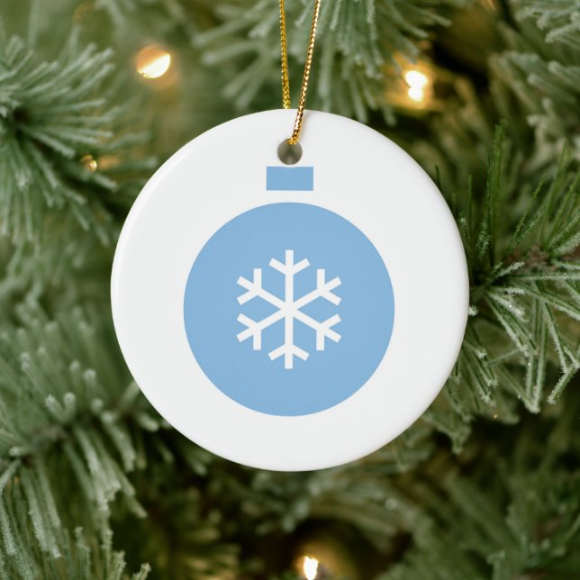 Blue Christmas Ball Ceramic Ornament (Tree)