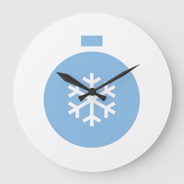 Blue Christmas Ball Large Clock (Front)