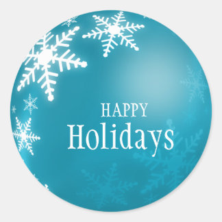 Blue Christmas Ball Snowflakes sticker