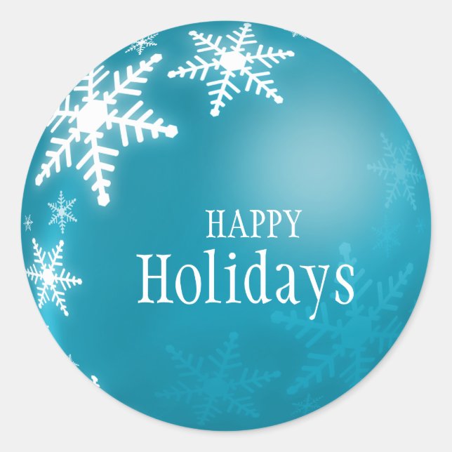 Blue Christmas Ball Snowflakes sticker (Front)