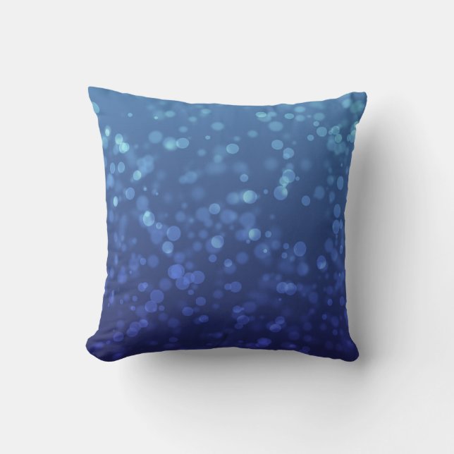 Blue Christmas Bokeh Pattern Cushion (Front)