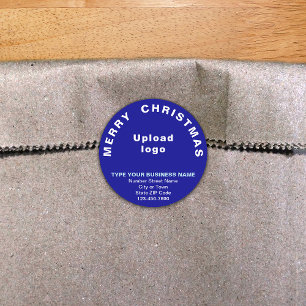Blue Christmas Business Round Shape Sticker