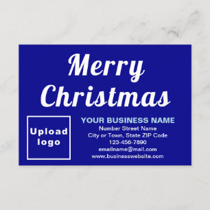 Blue Christmas Business Small Flat Card