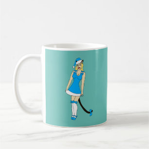 Blue Christmas catgirl Coffee Mug