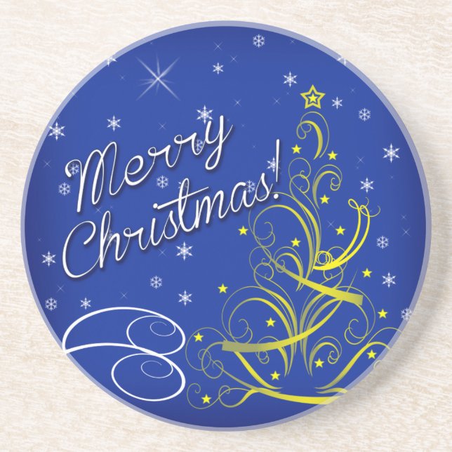 Blue Christmas Coaster (Front)