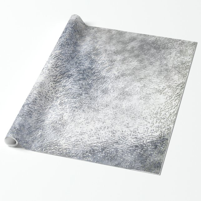 Blue Christmas Collection Wrapping -Frosted glass Wrapping Paper (Unrolled)