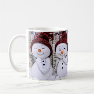 Blue Christmas Cute Snowman Coffee Mug