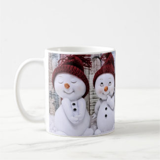 Blue Christmas Cute Snowman Coffee Mug