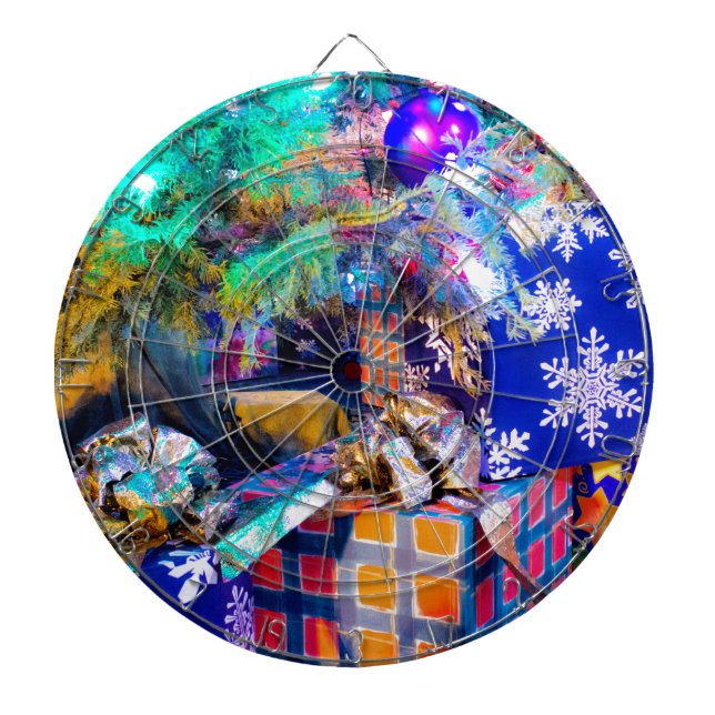 Blue Christmas Dartboard (Front)
