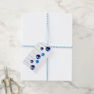 Blue Christmas Decoration balls photo with text Gift Tags