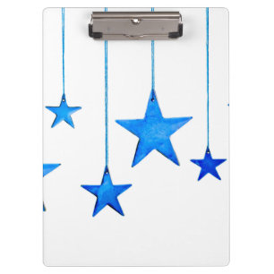 Blue Christmas Decorations Clipboard