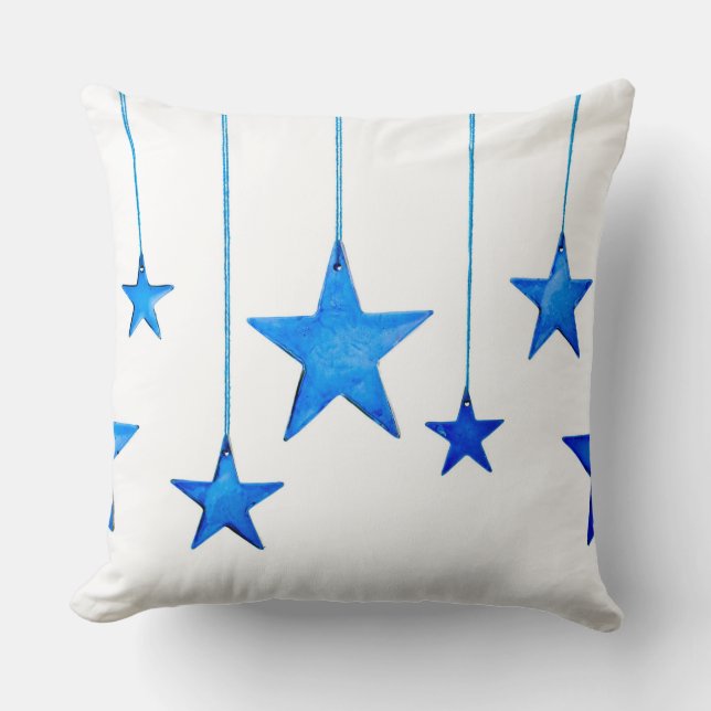 Blue Christmas Decorations Cushion (Front)