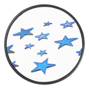 Blue Christmas Decorations Hockey Puck
