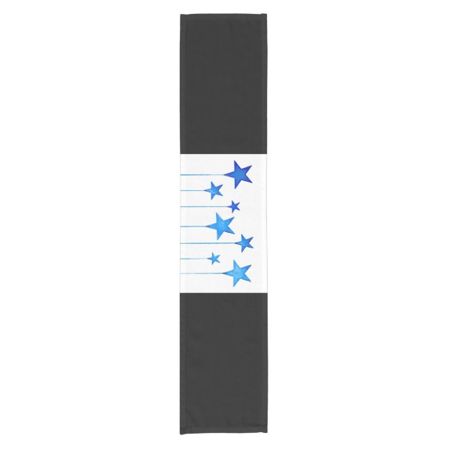 Blue Christmas Decorations Short Table Runner (Front)