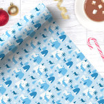 Blue Christmas Deer Snowflake Wrapping Paper<br><div class="desc">Celebrate the winter season with this charming blue Christmas deer and snowflake wrapping paper. Featuring a delightful pattern of reindeer, snowflakes, and festive trees in various shades of blue, this wrapping paper adds a touch of elegance and holiday cheer to your gifts. Perfect for Christmas presents, winter celebrations, or adding...</div>