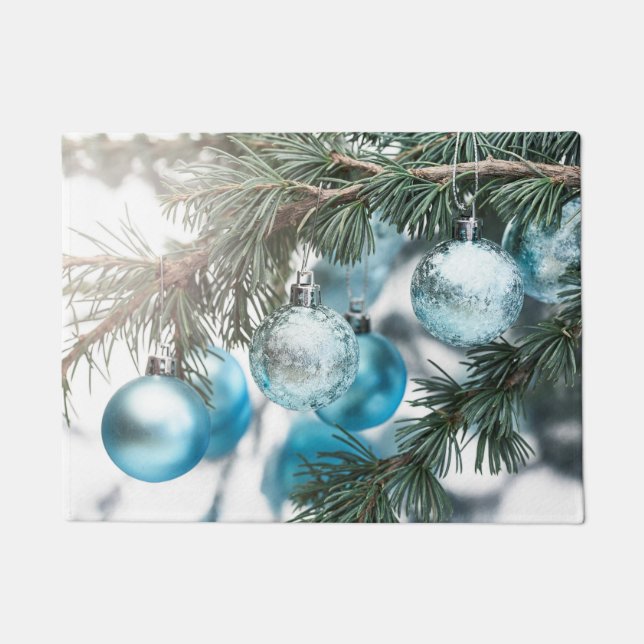 Blue Christmas Doormat (Front)