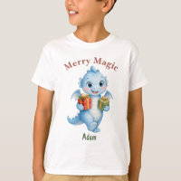 Blue Christmas Dragon Merry Magic Personalised Kid