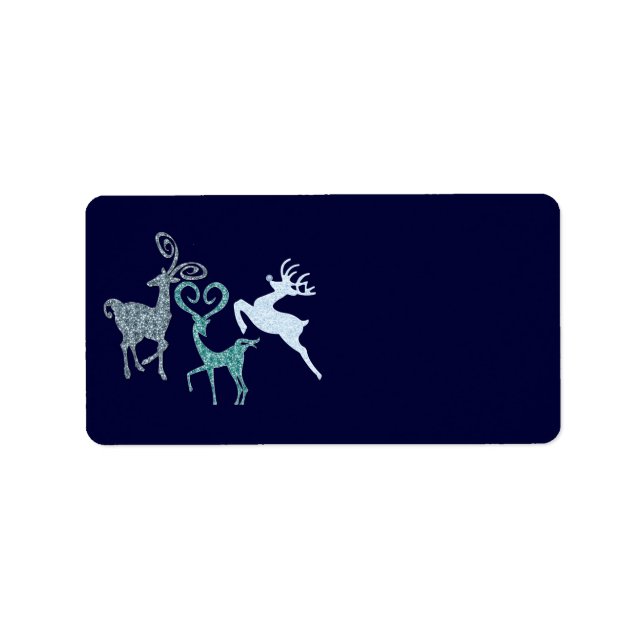 Blue Christmas Elegant Customisable Gifts Label (Front)