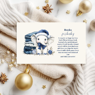 Blue Christmas Elephant Books for Baby Enclosure Card