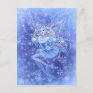 Blue Christmas Fairy Postcard