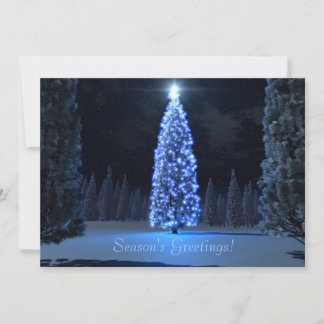 Blue Christmas Flat Card