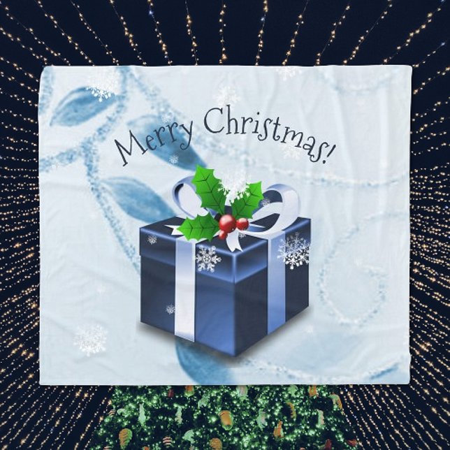 Blue Christmas Gift Blanket (Blue Christmas Gift Holiday Blanket)