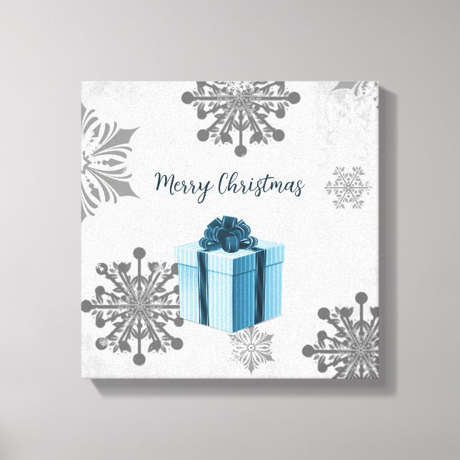 Blue Christmas Gift Canvas Print (Front)