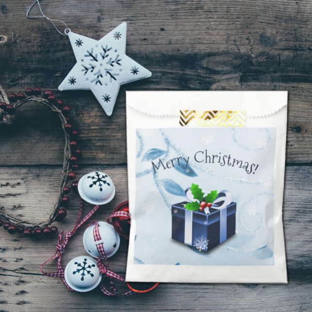 Blue Christmas Gift Favour Bags (Blue Christmas Gift Favor Bags)