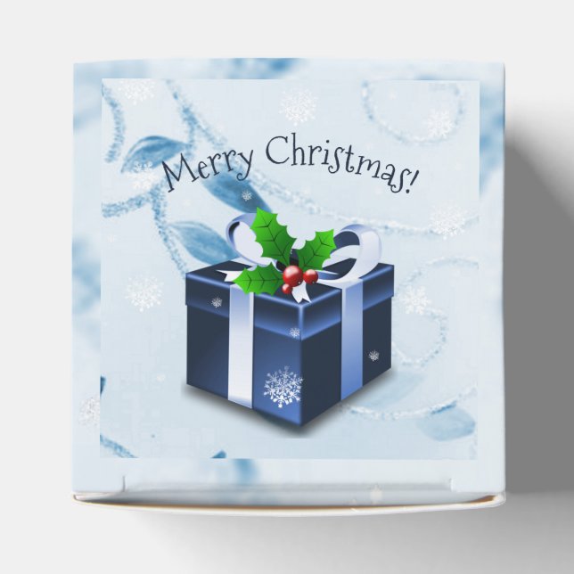 Blue Christmas Gift Favour Box (Top)