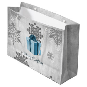 Blue Christmas Gift Holiday Gift Bag