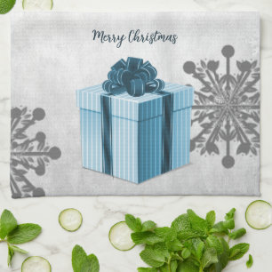 Blue Christmas Gift Holiday Kitchen Towel
