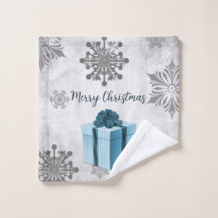 Blue Christmas Gift Holiday Towel Set