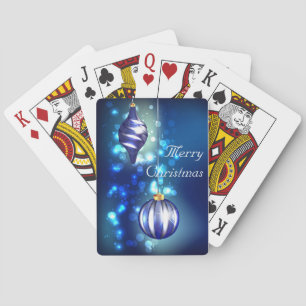 Blue Christmas Gift Playing Cards