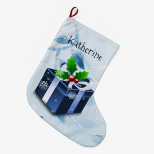 Blue Christmas Gift Stocking