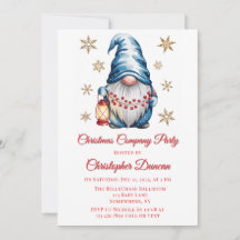 Blue Christmas Gnome Company Party