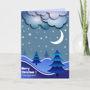 blue christmas greeting card