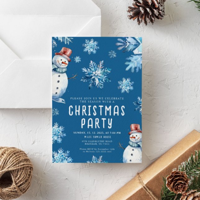 Blue Christmas Holiday Party Invitation (Creator Uploaded)