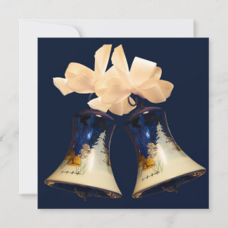 Blue Christmas Jingle Bells Holiday Card