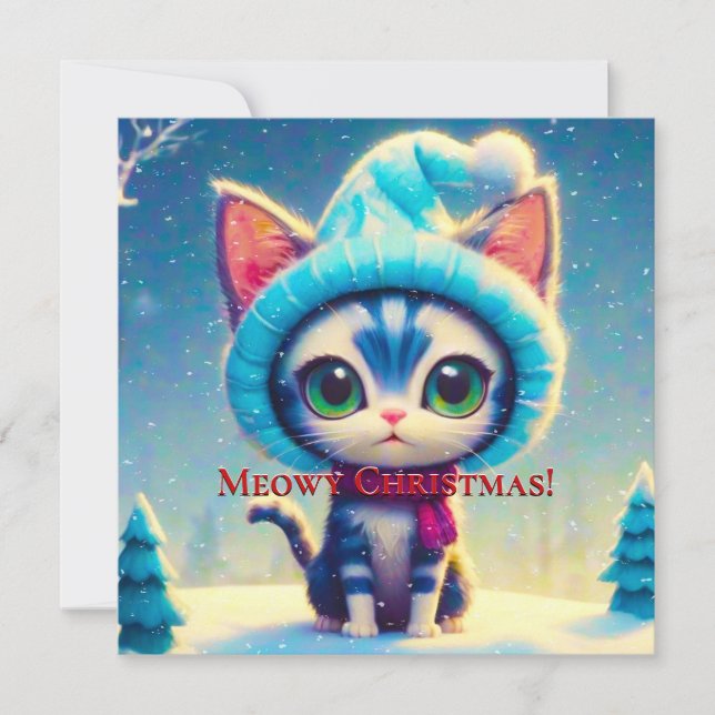 Blue Christmas Kitty (Front)