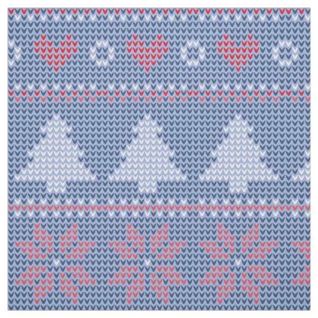 Blue Christmas Knitting Pattern Fabric (Swatch)