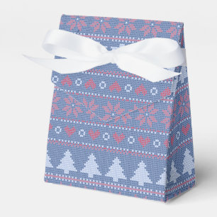 Blue Christmas knitting pattern Favour Box