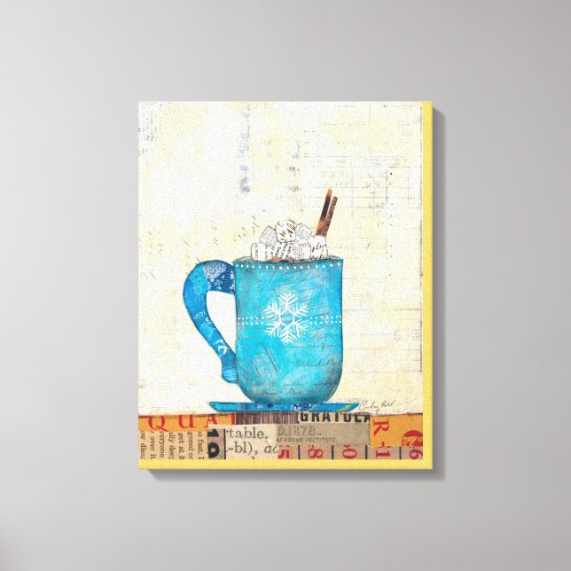 Blue Christmas Mug Canvas Print (Front)