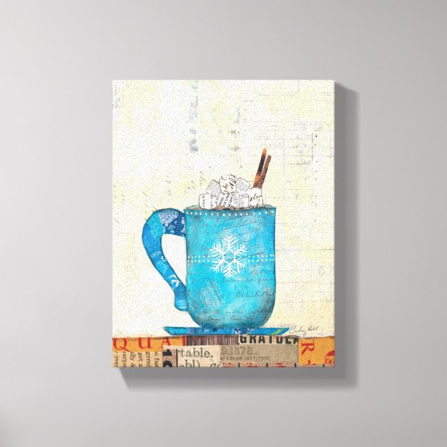 Blue Christmas Mug Canvas Print (Front)