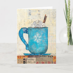 Blue Christmas Mug Holiday Card