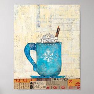 Blue Christmas Mug Poster